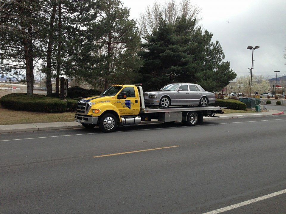 Towing Gallery — Yellow Tow Truck in Reno, NV