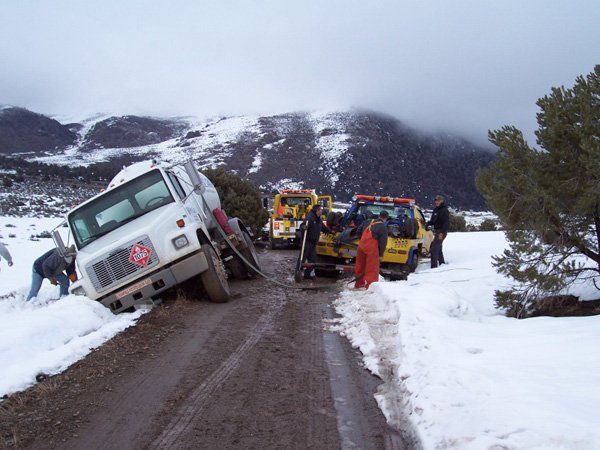 Dead Battery — Heavy Duty Truck Stuck on Ice Road in Reno, NV