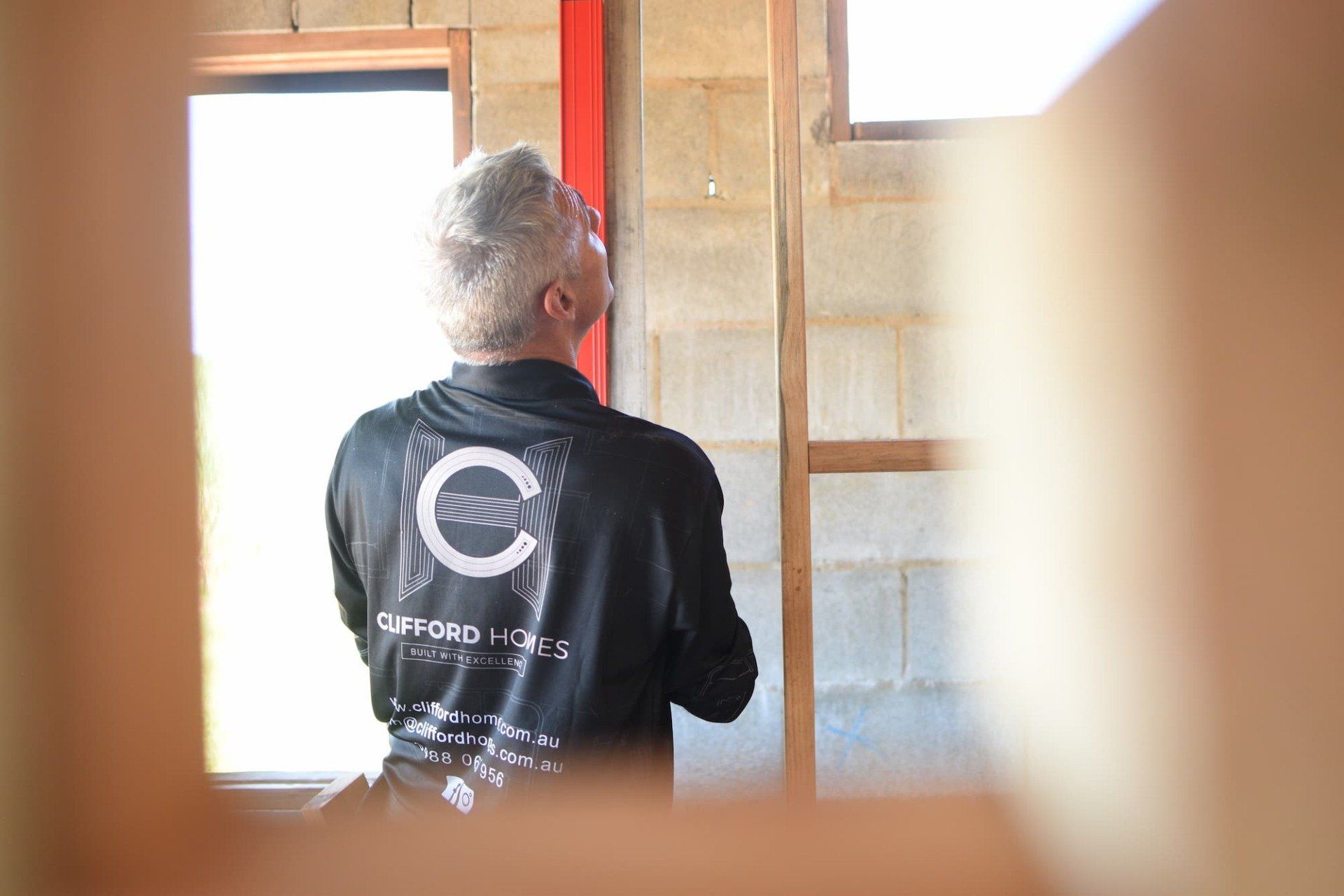 Clifford homes worker on site