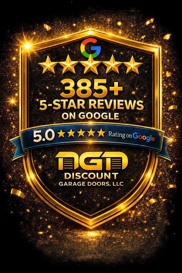 385+ 5 star reviews 5.rating on google Discount Garage Doors LLC