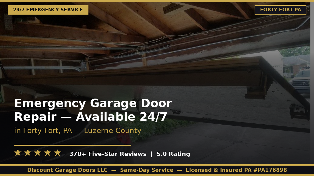 Emergency Garage Door Repair — Forty Fort, PA — Available 24/7
