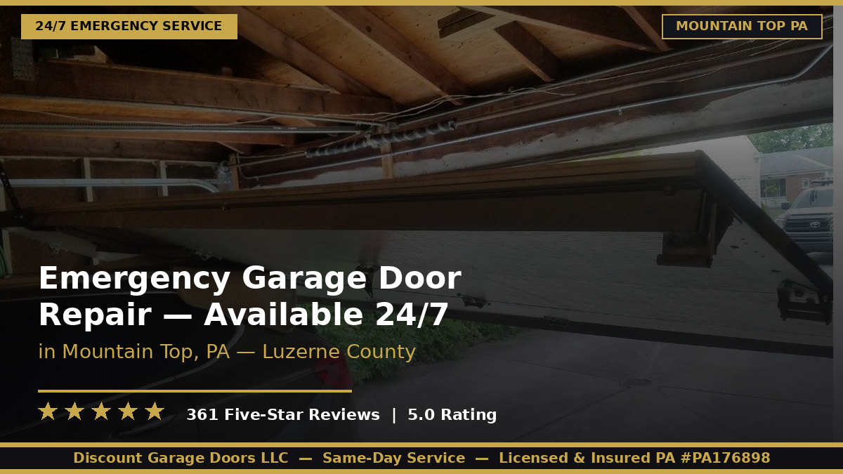 Emergency Garage Door Repair — Mountain Top, PA — Available 24/7]