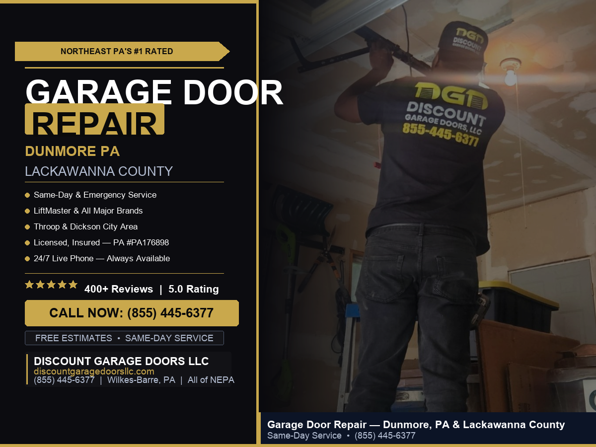 Garage Door Repair Services We Provide in Dunmore, PA