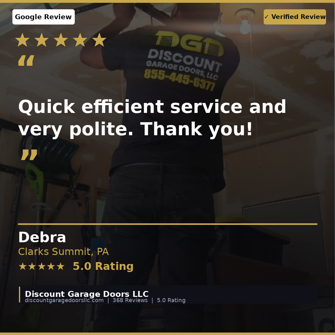 5 star google verified review from debra of clarks summit pa quick efficent service and very polite thank you.
