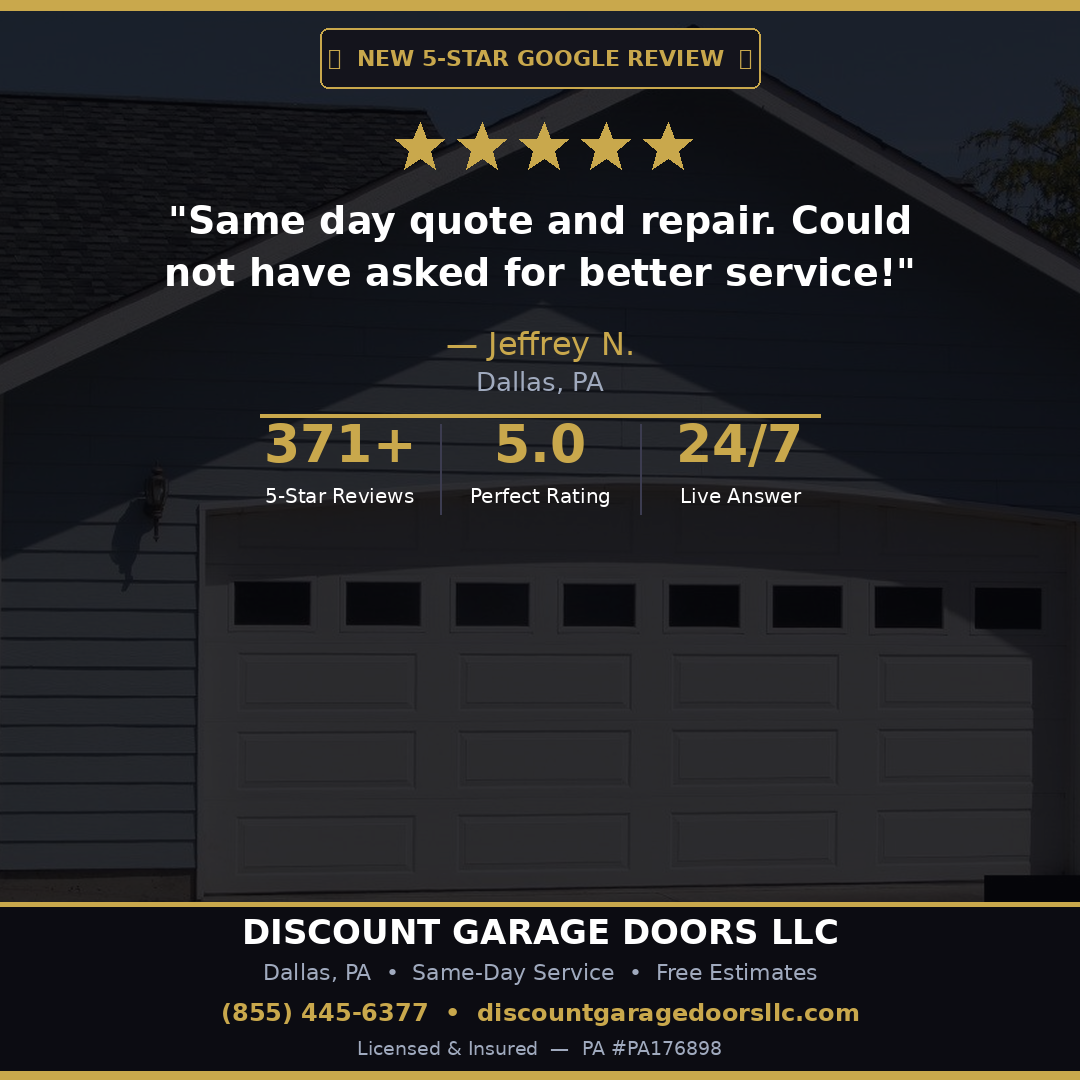 garage doo repair review from dallas pa 5 stars