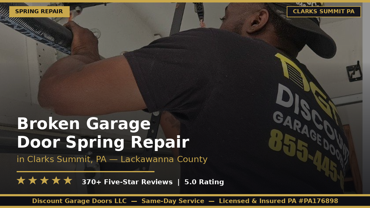 broken garage door spring repair clarks summit pa