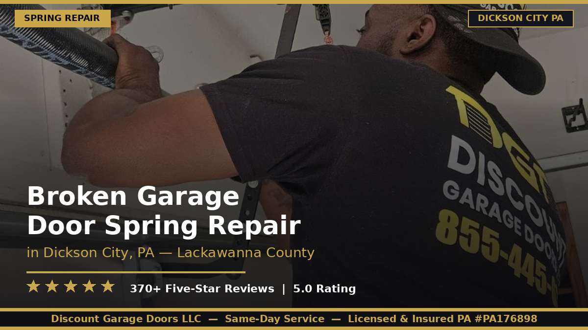 broken garage door spring repair dickson  city pa