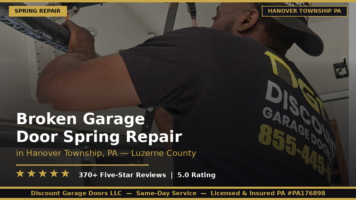 Broken Garage Door Spring Repair — Hanover Township, PA