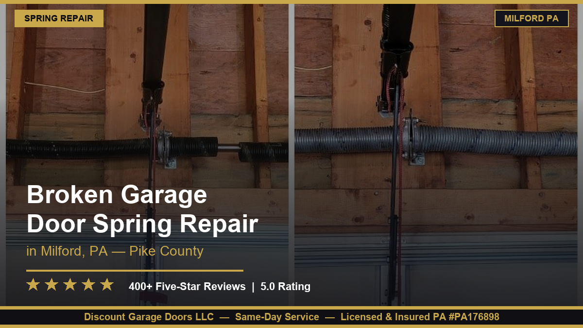 Broken Garage Door Spring Repair — Milford, PA
