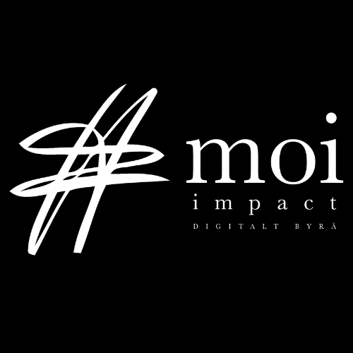 The logo for moi impact is white on a black background.