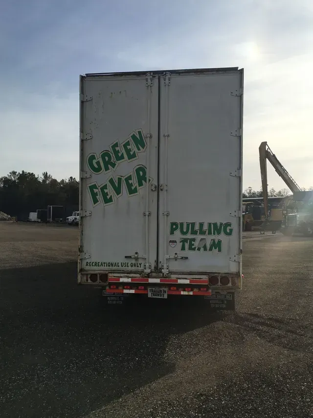 White truck trailer with 
