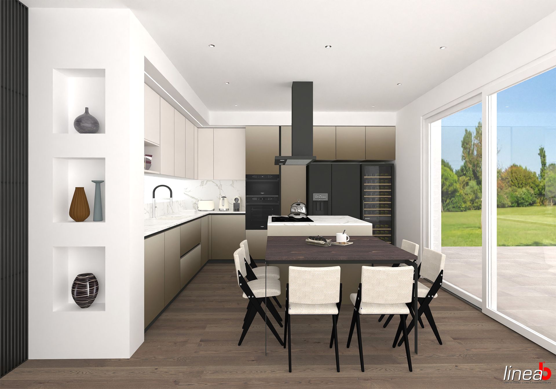 rendering cucina di design a Bologna
