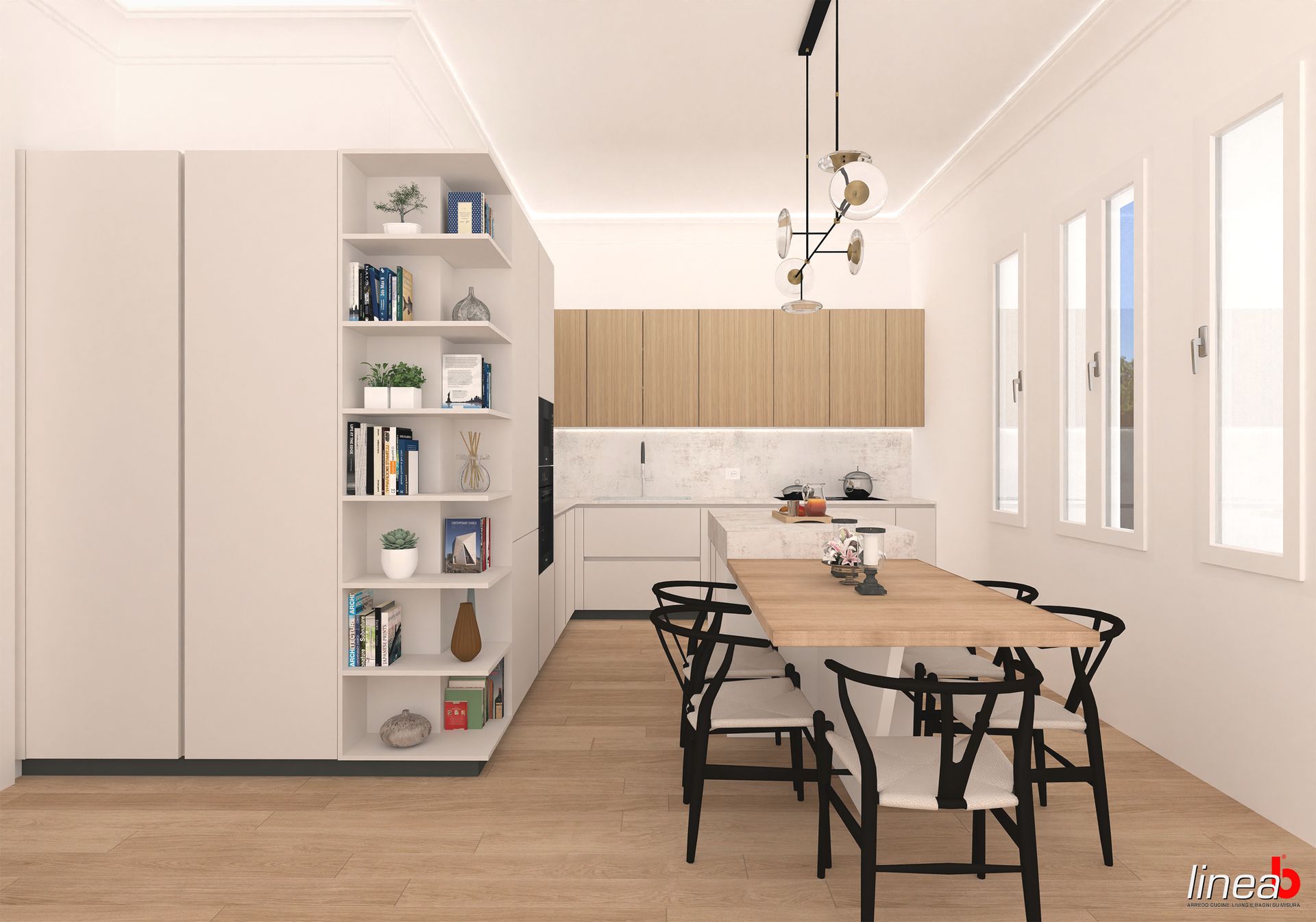 rendering cucina di design a Bologna