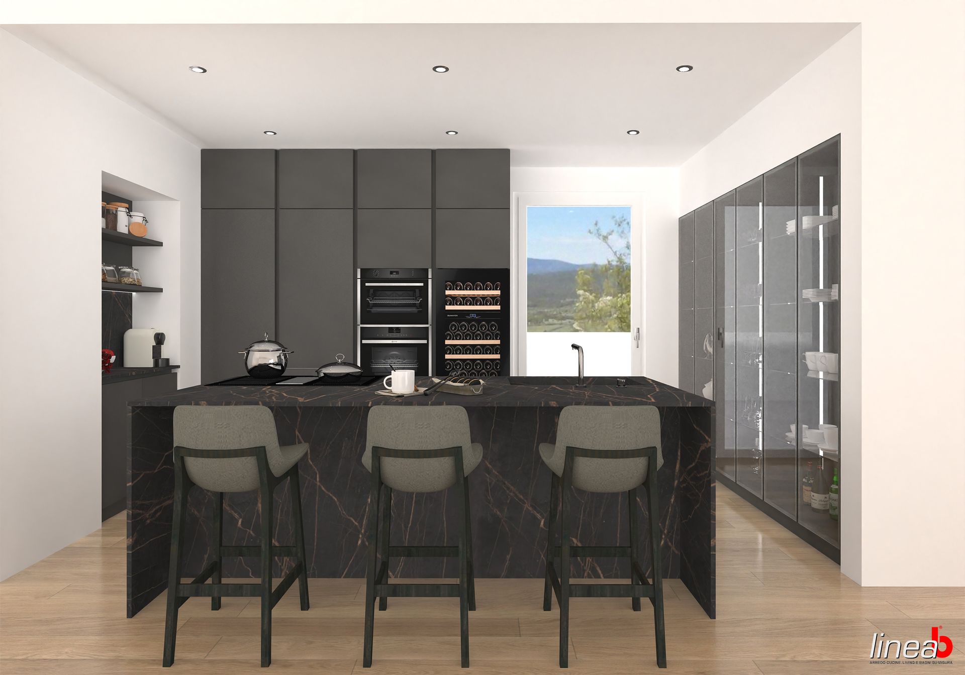 rendering cucina di design a Bologna