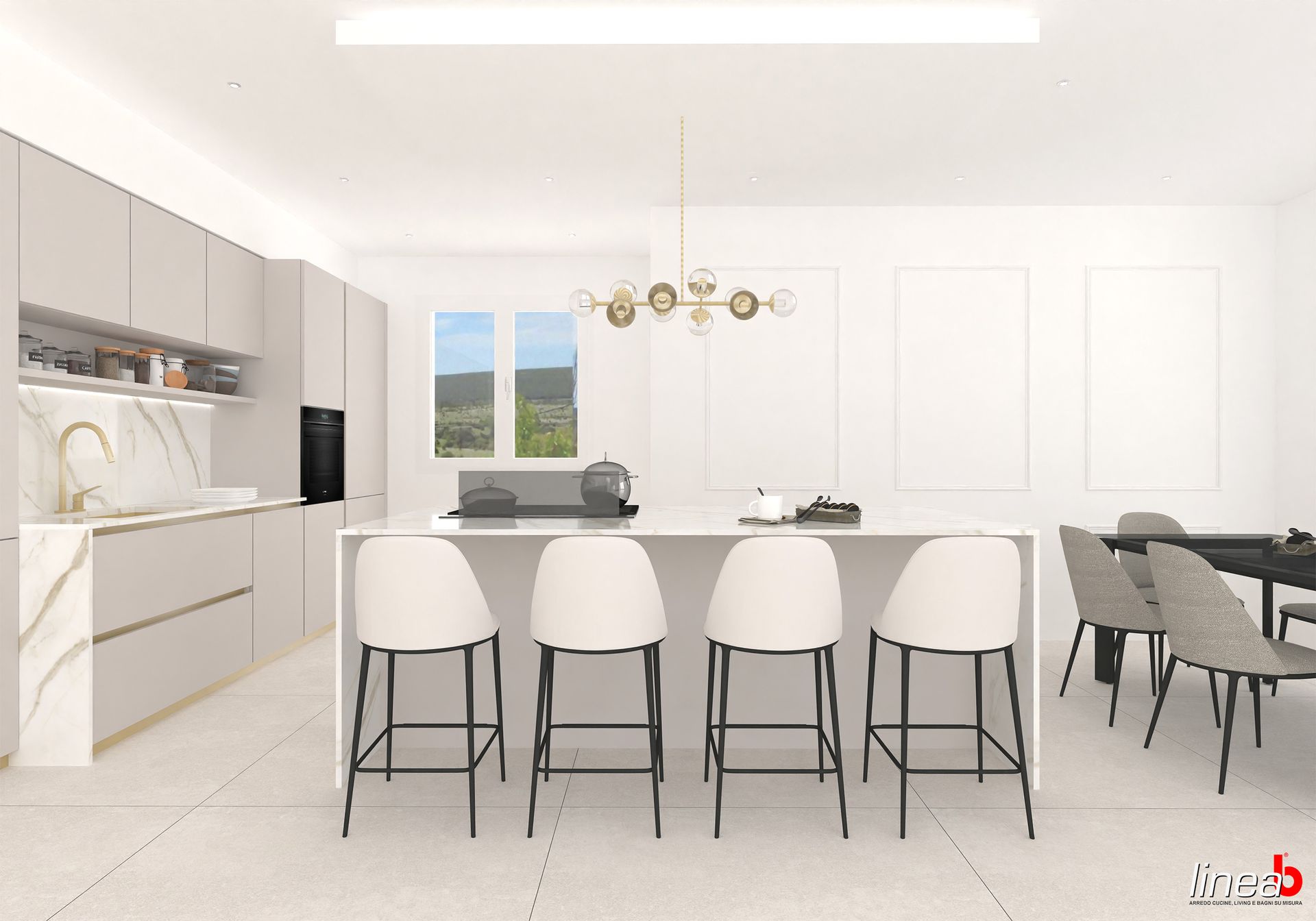 rendering cucina di design a Bologna