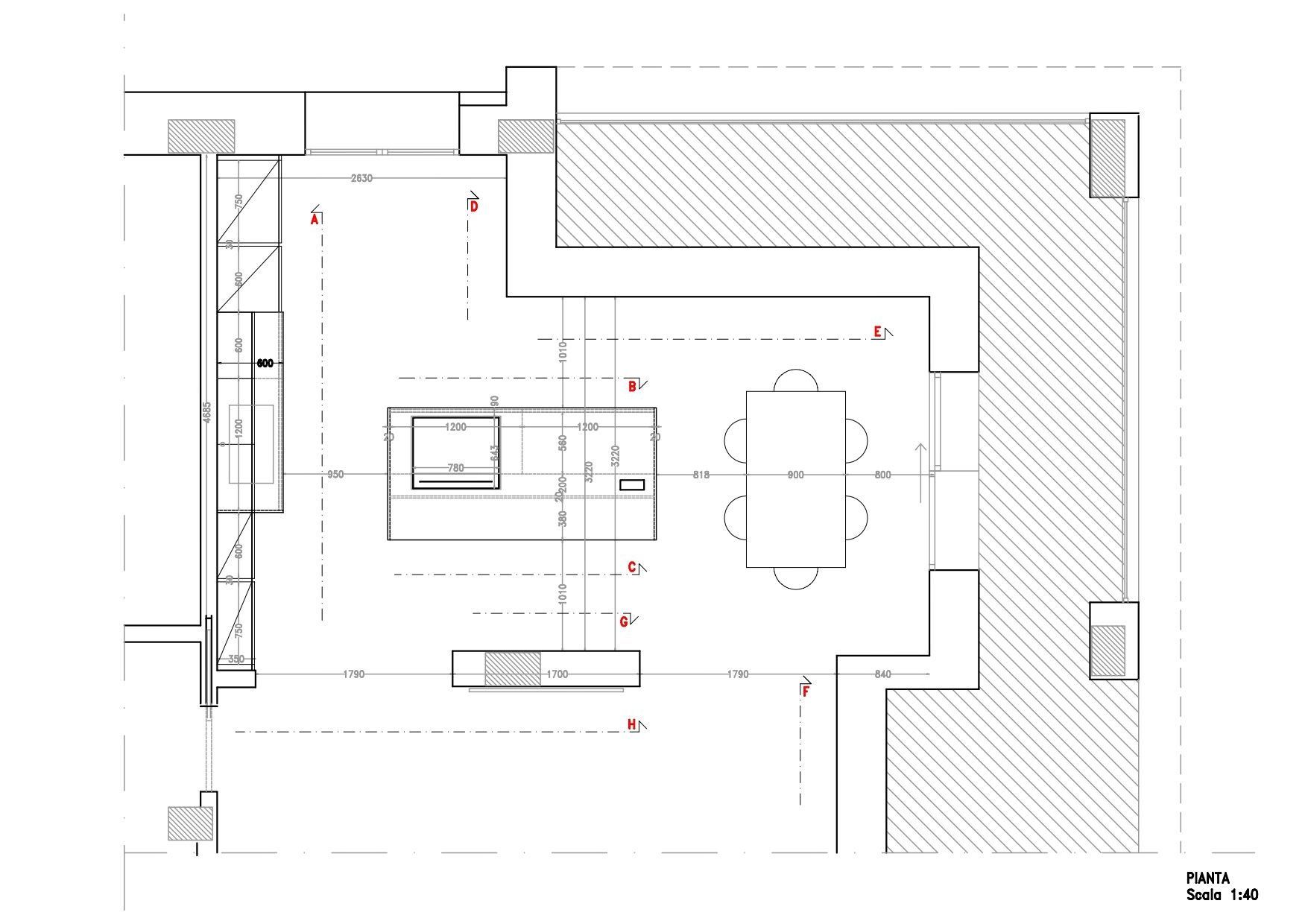 disegni tecnici di cucine di design a Bologna