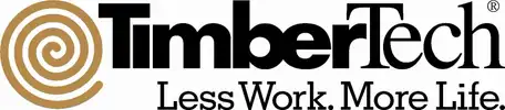Timber Tech The logo for timbertech says less work more life