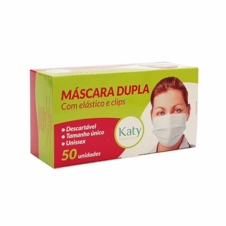 Máscara Descartável Com Elástico Katy - 50 unidades