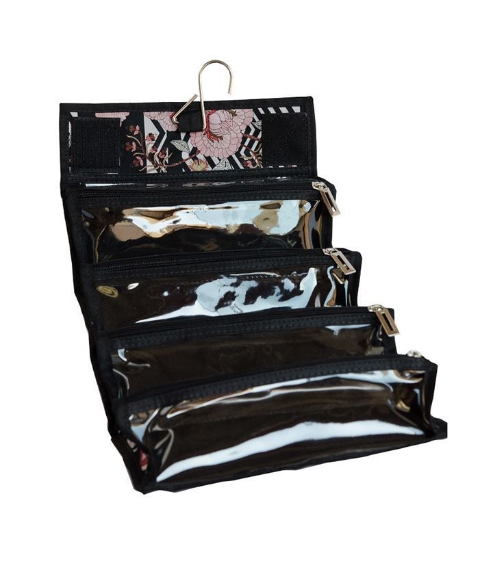 Necessaire Com Repartições e Gancho - Estampas Sortidas