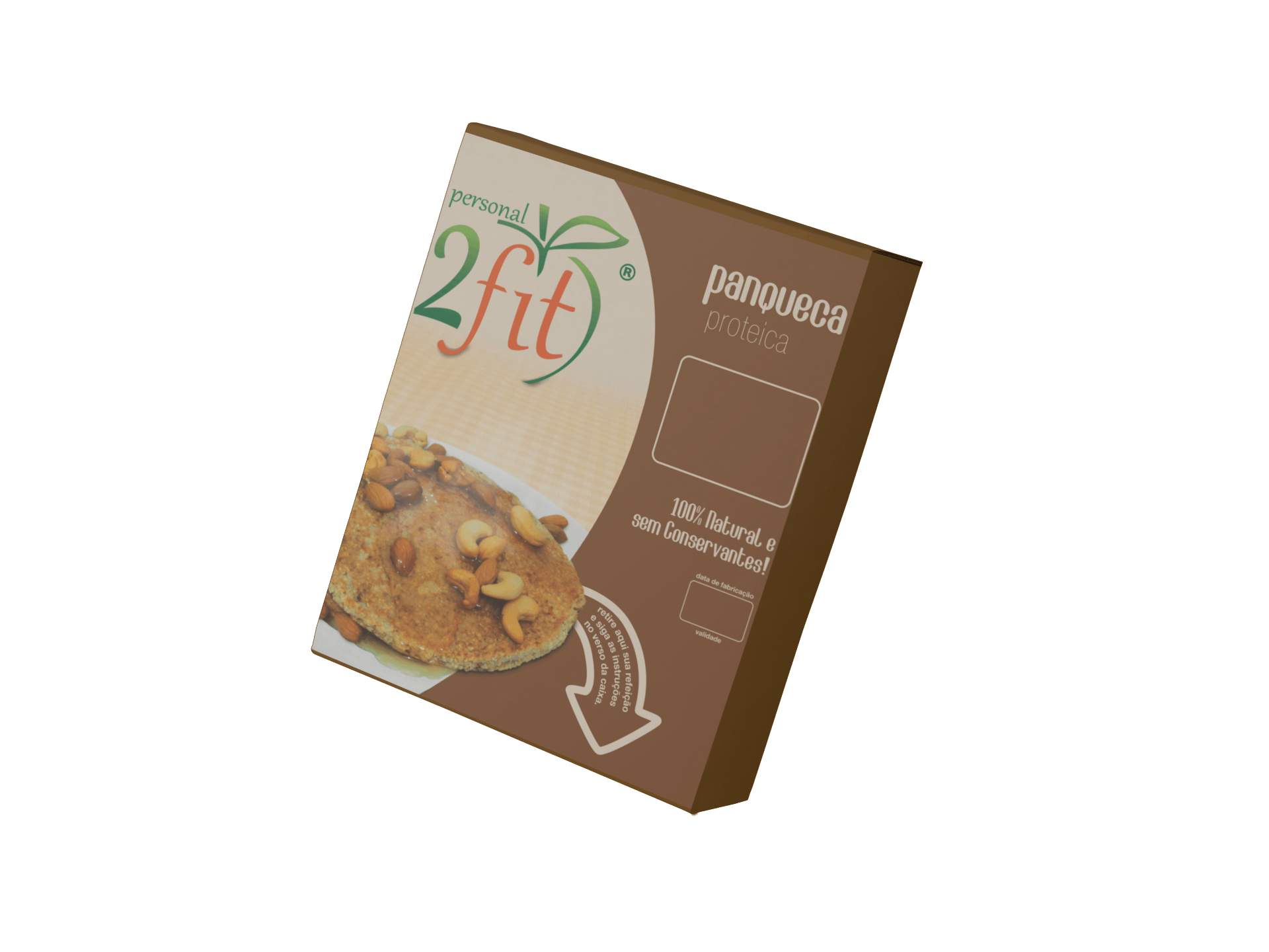 A box of pancake mix with a picture of a pancake on it.