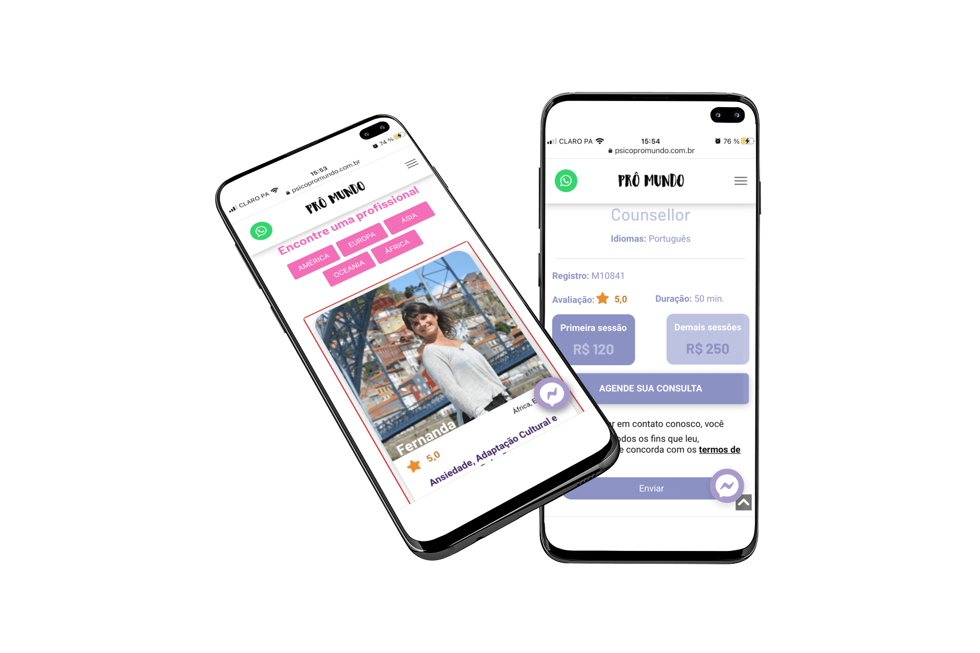 A couple of phones sitting next to each other on a white background.