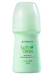 A bottle of soft green deodorant by herbalife