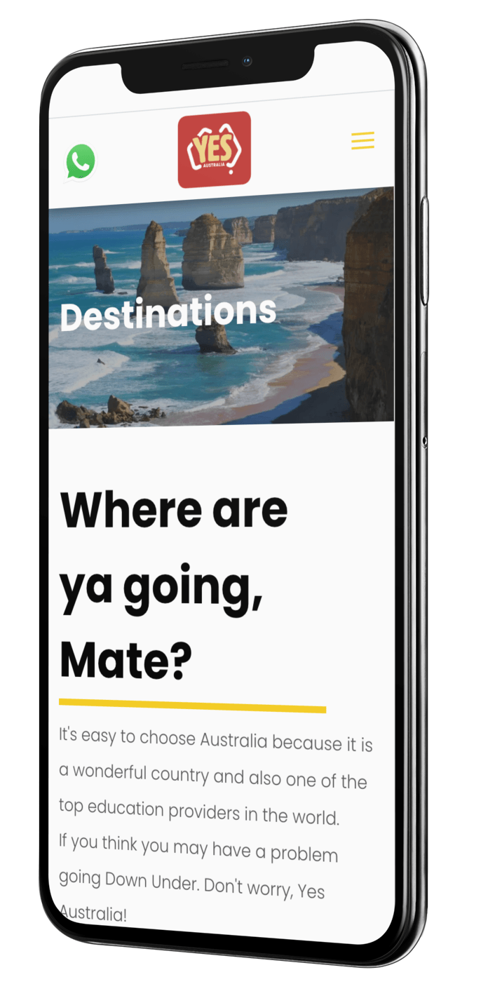A cell phone is displaying a website that says `` where are ya going , mate ? ''
