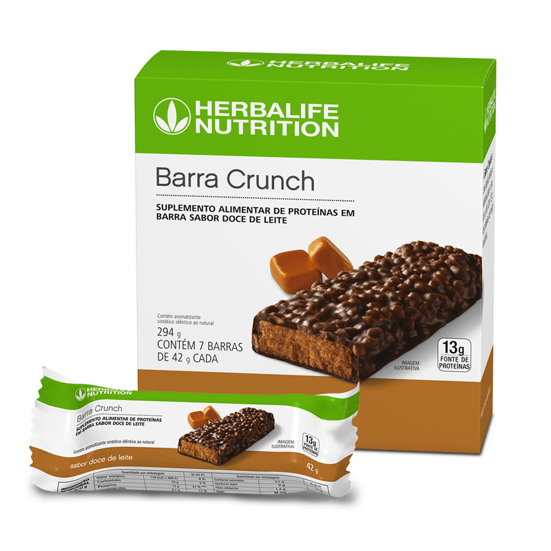 A box of herbalife nutrition barra crunch chocolate bar