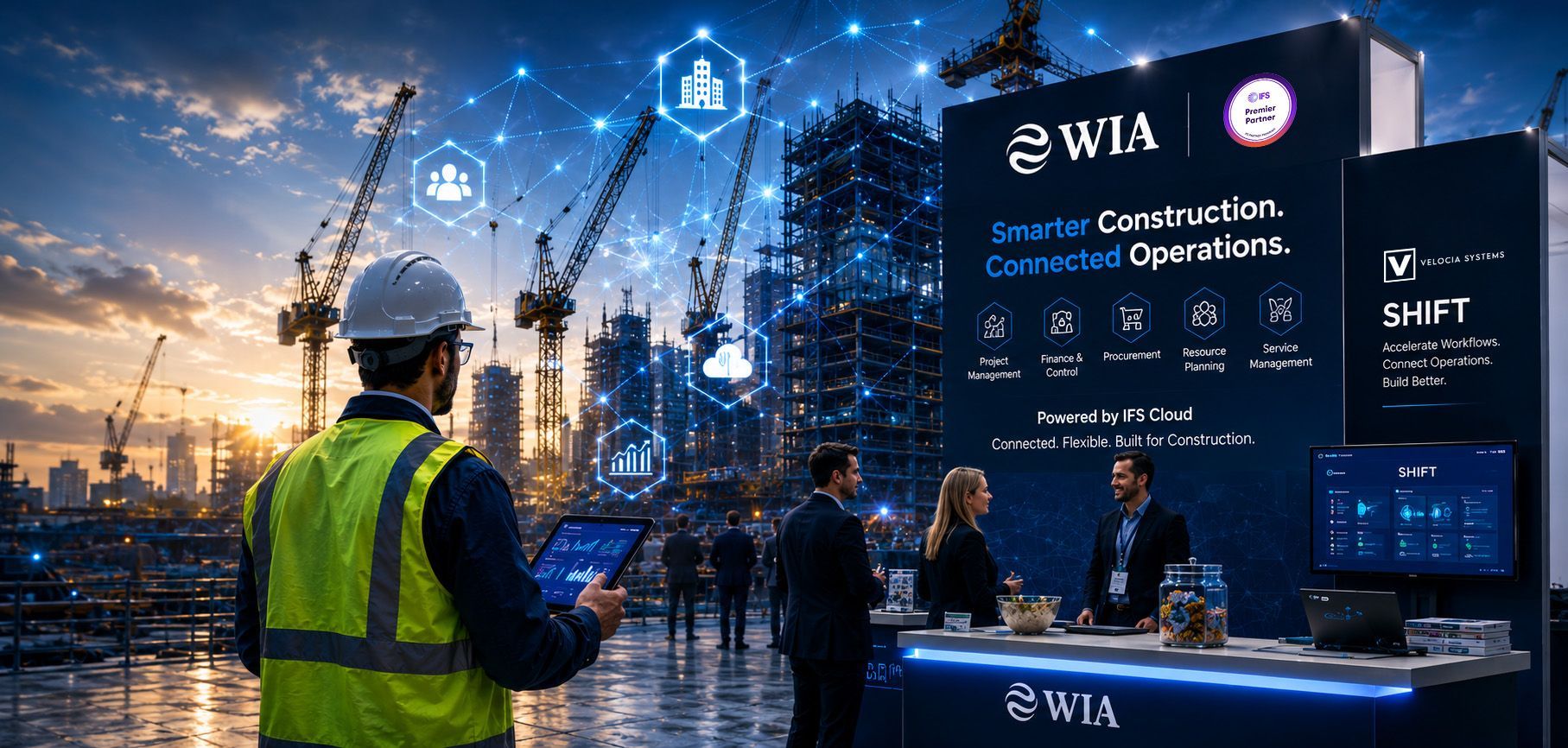 WIA Systems construction technology showcase at ENR FutureTech 2026 with connected digital construction solutions