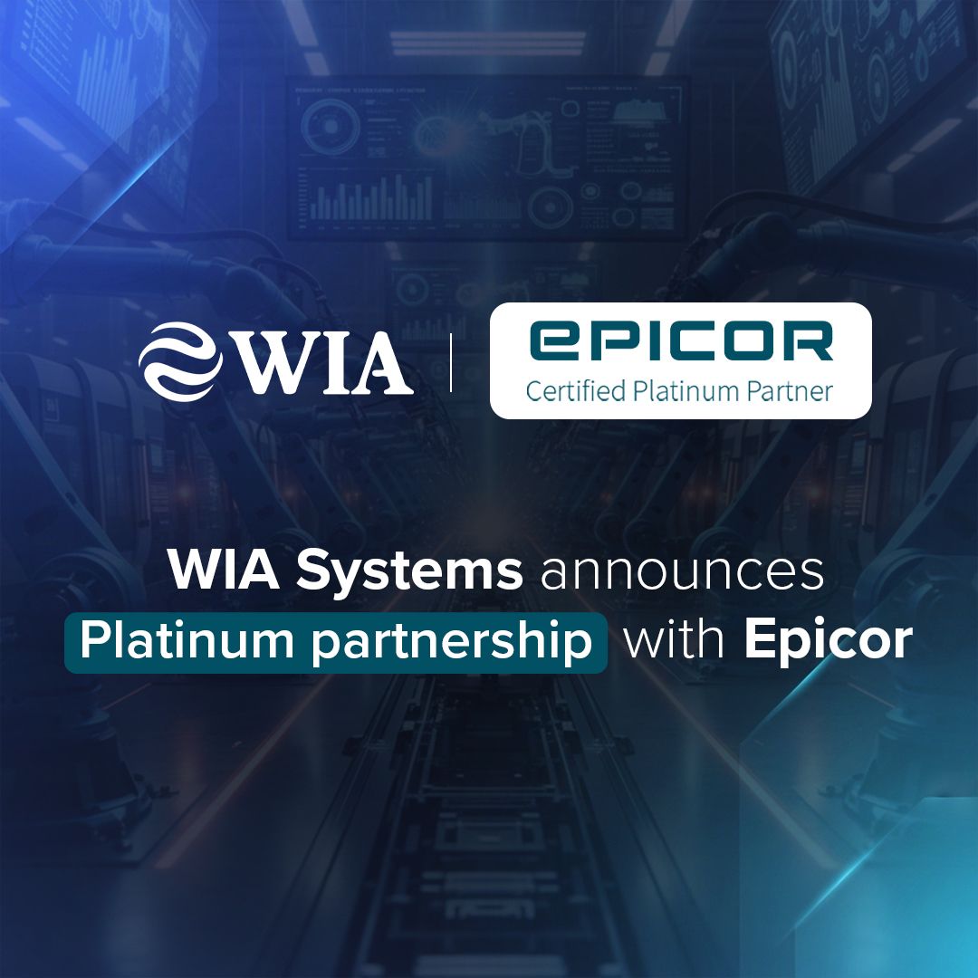 WIA Systems announced as Certified Epicor Platinum Partner delivering Epicor Kinetic ERP solutions for manufacturing and distribution companies