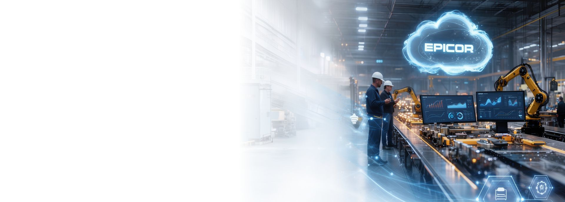 Epicor Kinetic ERP dashboard for manufacturing operations