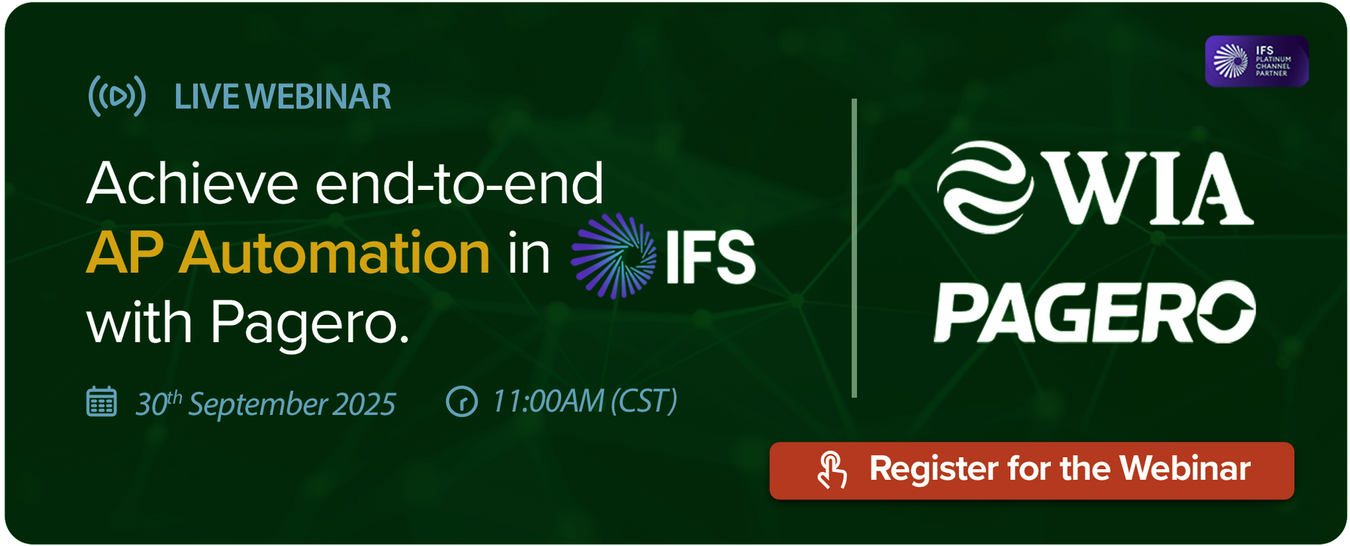 Webinar on AP automation in IFS with WIA Systems and Pagero