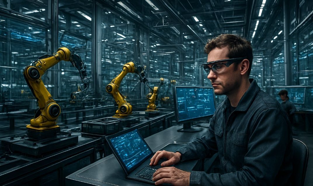 Manufacturing plant using AI-based production scheduling in IFS Cloud 25R2 to reduce downtime and optimize throughput.