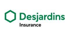 The desjardins insurance logo is green and white on a white background.