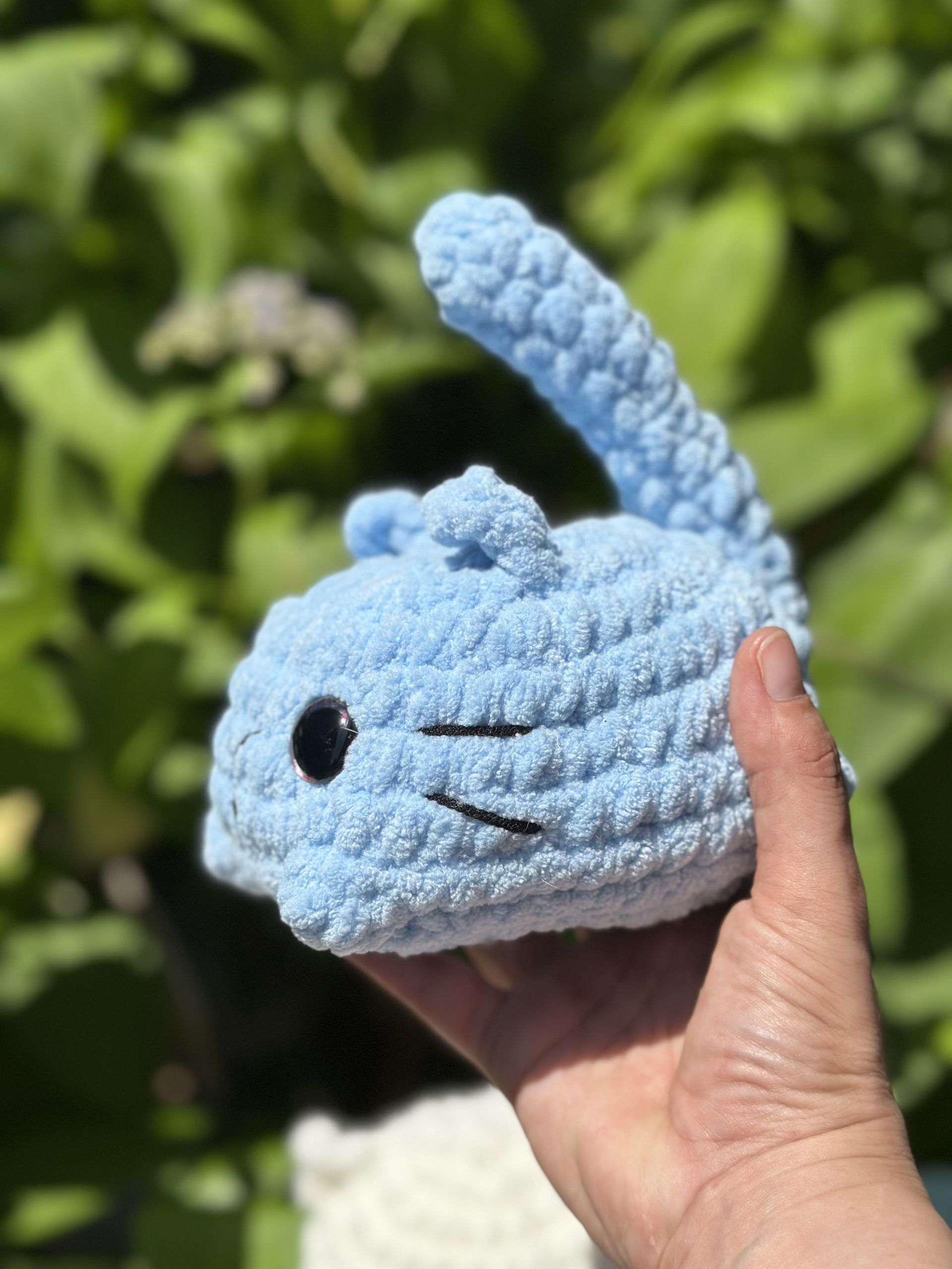 Sky Blue Cat Bun – Handmade Amigurumi Plush