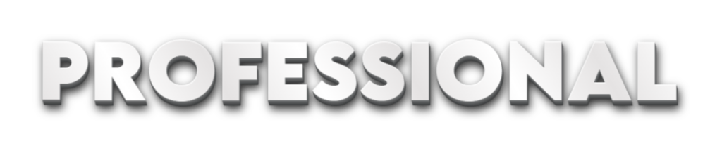White "PROFESSIONAL" text with a slight shadow.