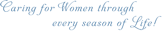 a white background with the words caring for women through every season of life