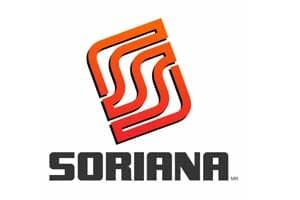 Se muestra un logotipo de Soriana sobre un fondo blanco.
