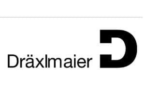 Un logotipo en blanco y negro para una empresa llamada draxlmaier.