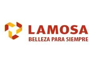 The logo for lamosa belleza para siempre is red and yellow.