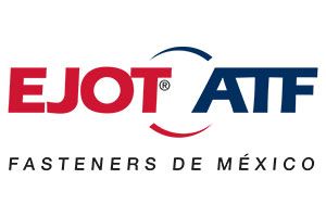 El logo de Ejot ATF es rojo y azul.