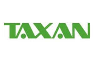 Un logotipo de taxán verde sobre un fondo blanco.