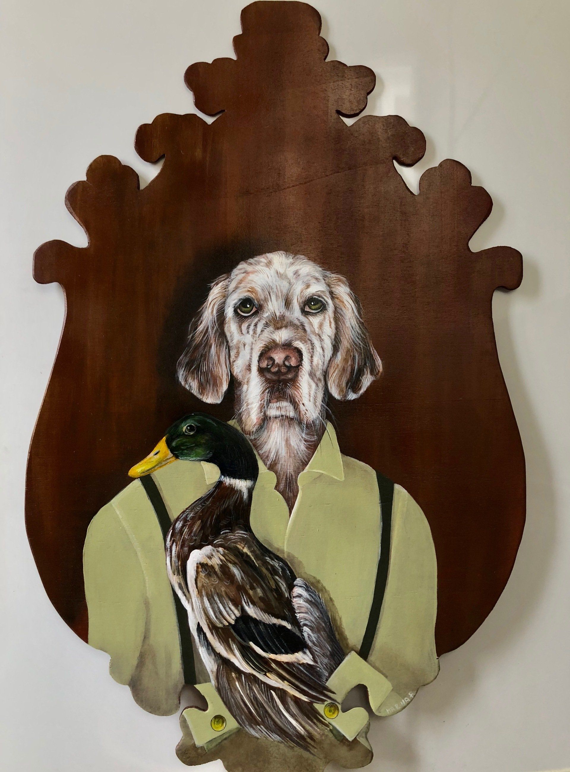 animali, cani, gatti, cavalli,  quadri, ritratti, dipinti, su misura, animali vestiti, oggetti, arredi, uova dipeinte, piatti, decorazioni, trompe, fiori, stencil, decoupage, carta, colla, matita, pennello, olio su tela , riviste, pubblicazioni, eventi, Marina Rigolone, artista, pittrice, decoratrice,