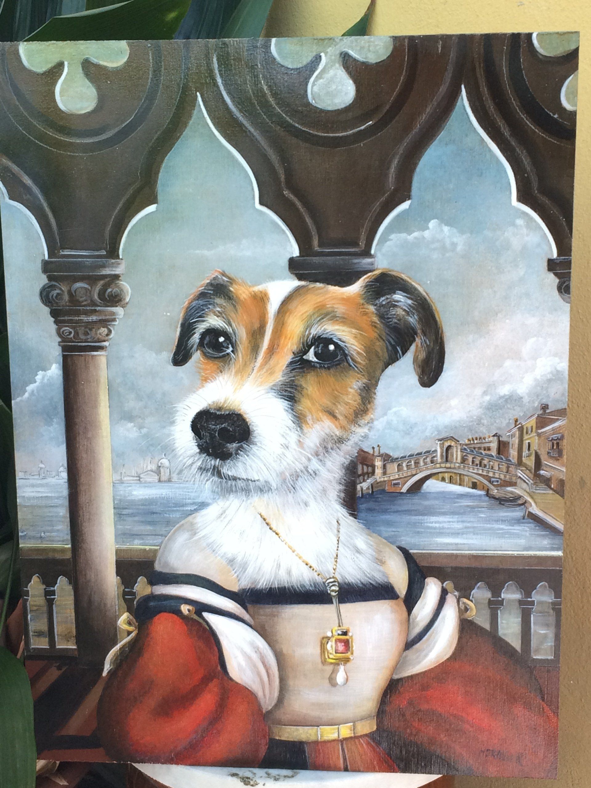 animali, cani, gatti, cavalli,  quadri, ritratti, dipinti, su misura, animali vestiti, oggetti, arredi, uova dipeinte, piatti, decorazioni, trompe, fiori, stencil, decoupage, carta, colla, matita, pennello, olio su tela , riviste, pubblicazioni, eventi, Marina Rigolone, artista, pittrice, decoratrice,