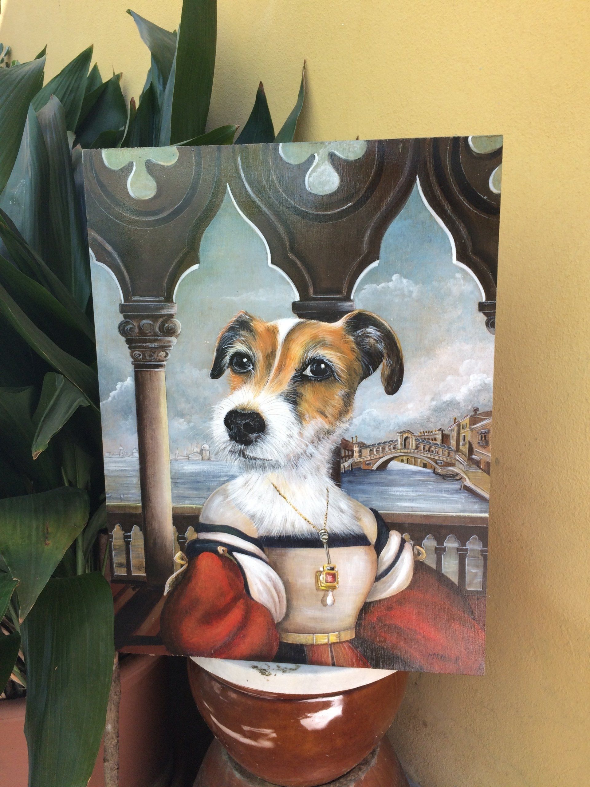 animali, cani, gatti, cavalli,  quadri, ritratti, dipinti, su misura, animali vestiti, oggetti, arredi, uova dipeinte, piatti, decorazioni, trompe, fiori, stencil, decoupage, carta, colla, matita, pennello, olio su tela , riviste, pubblicazioni, eventi, Marina Rigolone, artista, pittrice, decoratrice,