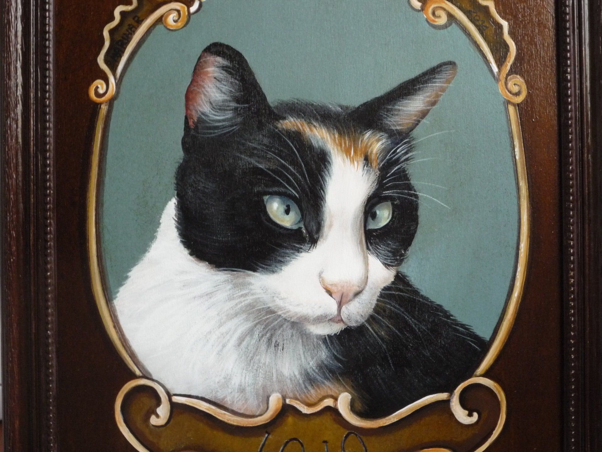 animali, cani, gatti, cavalli,  quadri, ritratti, dipinti, su misura, animali vestiti, oggetti, arredi, uova dipeinte, piatti, decorazioni, trompe, fiori, stencil, decoupage, carta, colla, matita, pennello, olio su tela , riviste, pubblicazioni, eventi, Marina Rigolone, artista, pittrice, decoratrice,