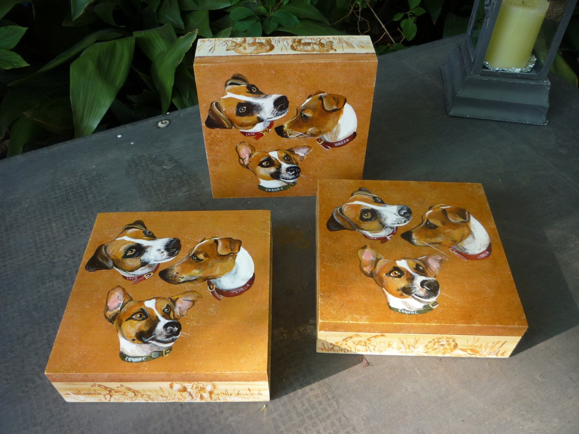 animali, cani, gatti, cavalli,  quadri, ritratti, dipinti, su misura, animali vestiti, oggetti, arredi, uova dipeinte, piatti, decorazioni, trompe, fiori, stencil, decoupage, carta, colla, matita, pennello, olio su tela , riviste, pubblicazioni, eventi, Marina Rigolone, artista, pittrice, decoratrice,