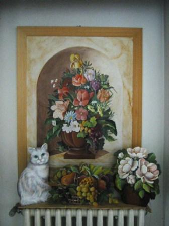 animali, cani, gatti, cavalli, quadri, ritratti, dipinti, su misura, animali vestiti, oggetti, arredi, uova dipeinte, piatti, decorazioni, trompe, fiori, stencil, decoupage, carta, colla, matita, pennello, olio su tela , riviste, pubblicazioni, eventi, Marina Rigolone, artista, pittrice, decoratrice,