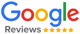 Google Reviews logo with five gold stars.