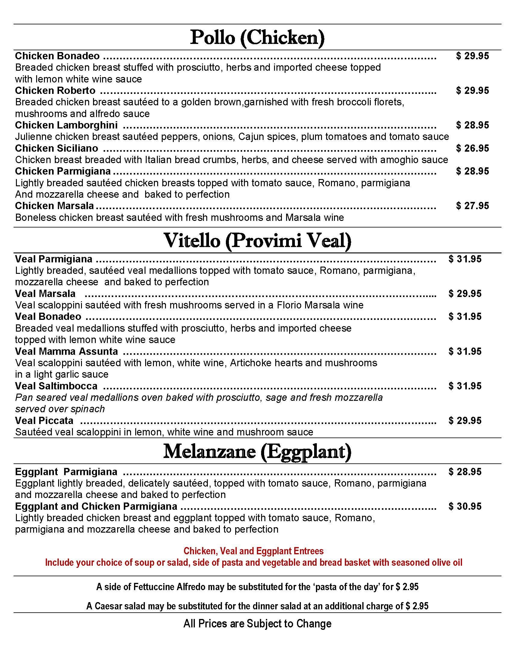 Picano's Menu - Troy, MI - Picano's Italian Grille
